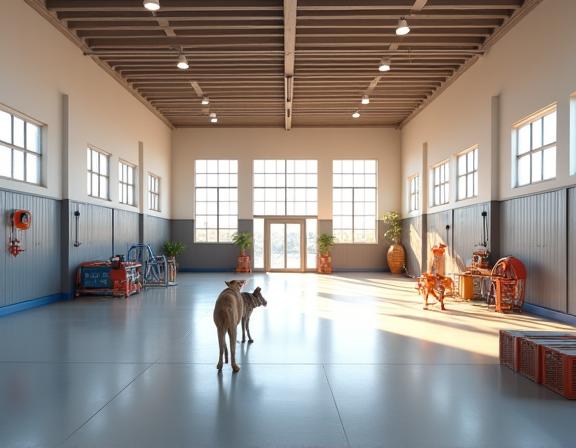 Heldere en schone binnen trainingsruimte van Hound Haven Academy